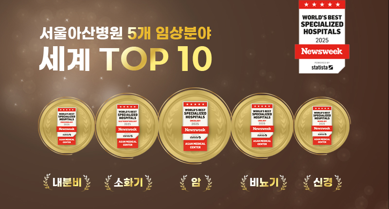 美뉴스위크 임상분야 순위발표…서울아산 5개분야 ‘글로벌 TOP10’